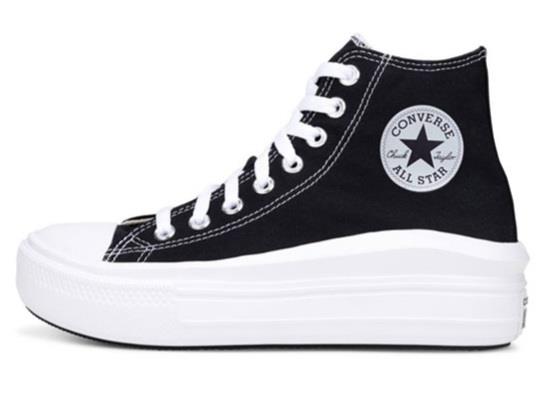 کتونی زنانه کانورس ران استار  Chuck Taylor All Star Move سفید مشکی